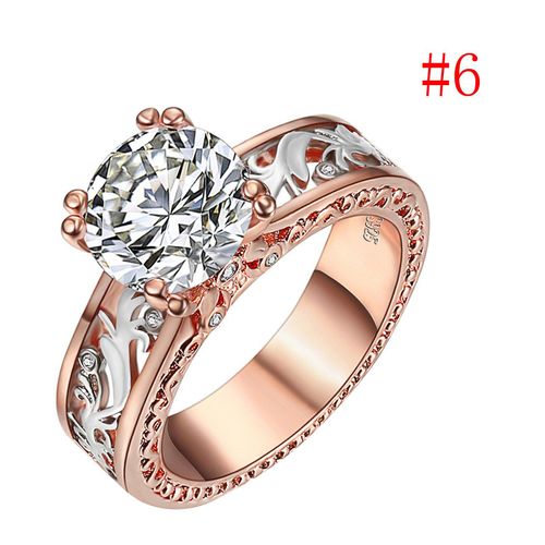Bague En Zircon Blanc Pour Femmes, Anneau D'indexation De Mode, Cristal Rose Or, Bijoux Créatifs De Mariage, Charme À La Mode, De Luxe