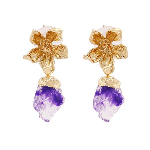 Boucles D'oreilles Bohème En Résine Pour Femmes, Vintage, Doré, Géométrique, Métal, Pendentif, Bijoux À La Mode