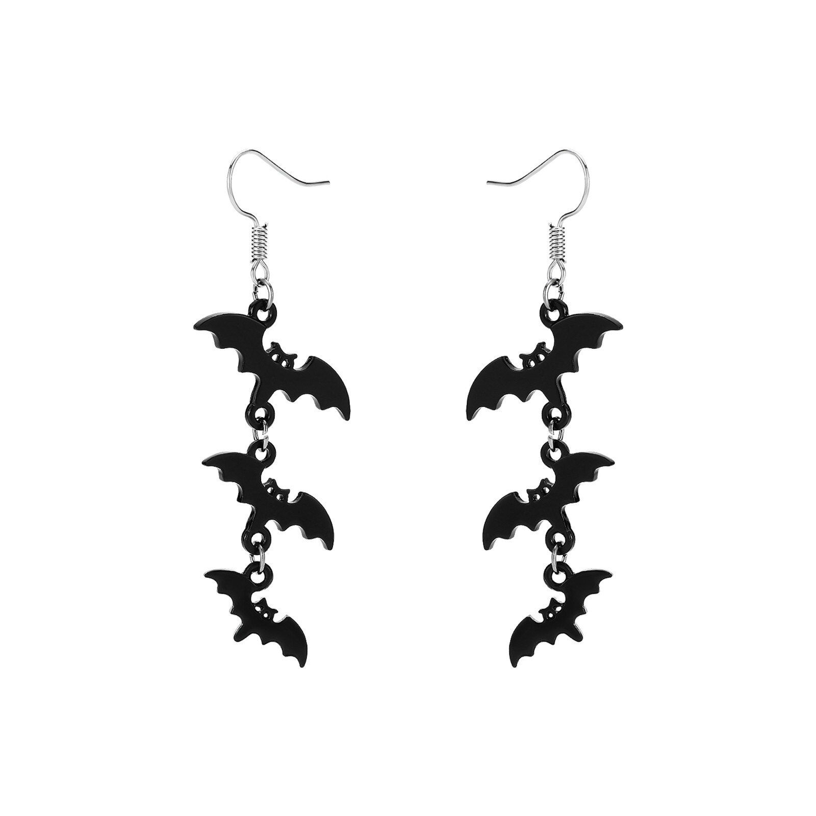 Boucles D'oreilles Chauve Souris Noires, Bijoux Rétro Exagéré Pour Halloween, Accessoires De Robe, Bijoux Pour Femmes Et Filles, Cadeau De Mariage