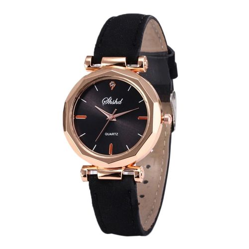 Montre Bracelet En Cuir Pour Femmes, Montre Bracelet De Luxe À Quartz Analogique En Cristal, Simple Et Élégant, Minimaliste