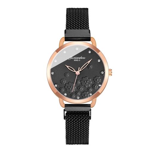 Jxs10 Montre Bracelet À Quartz Pour Femmes, En Acier Inoxydable, À La Mode, Bracelet De Luxe Romantique Or Rose