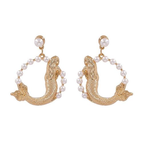 Boucles D'oreilles En Métal Doré Pour Femmes, Bijoux Tendance, Style Bohème, Créatif, Perle Géométrique, Été, 2020