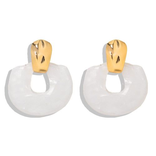 Hysecmao Boucles D'oreilles Géométriques En Résine Acrylique | Nouveau Design, Boucle D'oreille En Métal Doré Pour Femmes, Bijoux De Mariage, 2020