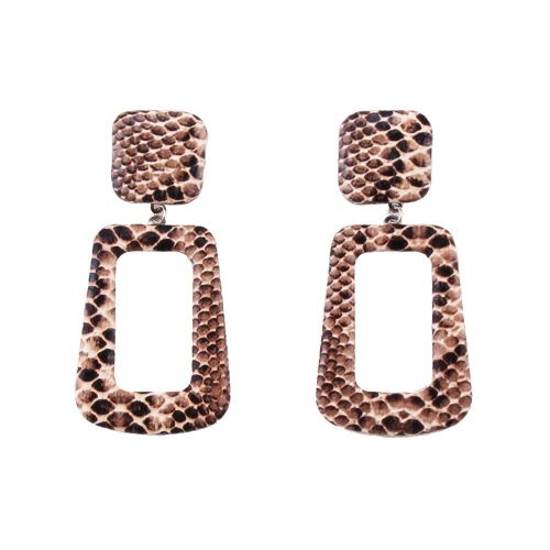 Boucles D'oreilles Pendantes En Métal Multicolore Pour Femmes, Vintage, Boho, Imprimé Léopard, Marron, À La Mode, Bijoux De Fête De Mariage