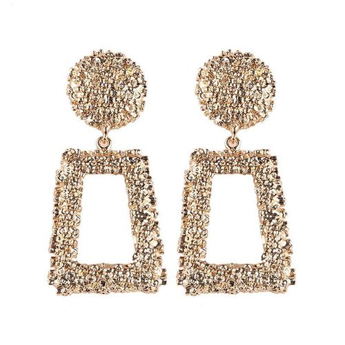 Boucles D'oreilles Pendantes En Métal Pour Femmes, 6 Couleurs De Bonne Qualité, Grand Pendentif Géométrique Lourd, Bijoux De Mariage