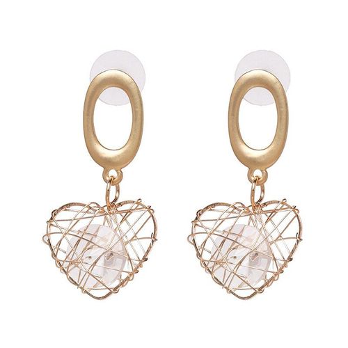 Boucles D'oreilles Bohèmes En Métal Doré Pour Femmes, Pendentif Géométrique En Forme De C¿Ur D'amour, Vintage, Vente En Gros