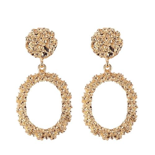 Boucles D'oreilles En Métal Doré Pour Femmes, Rondes Et Goutte, Bijoux De Fête, Vintage, Pendentif, Boucles D'oreilles Géométriques, Maxi, Déclaration D'oreille Pour Femmes