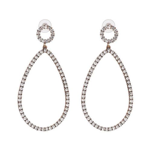 Boucles D'oreilles Ovales Vintage En Cristal Multicolore Pour Femmes, Breloque Mode, Grand Pendentif Brillant, Bijoux De Fête, Bohème À La Mode, Vente En Gros