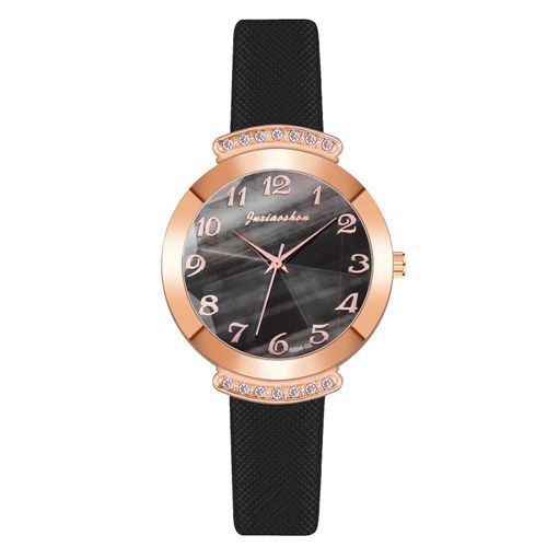 Bracelet En Cuir À Strass Pour Femmes, Montre À Quartz De Styliste, Décontractée, Exquise, Ceinture, Fleur