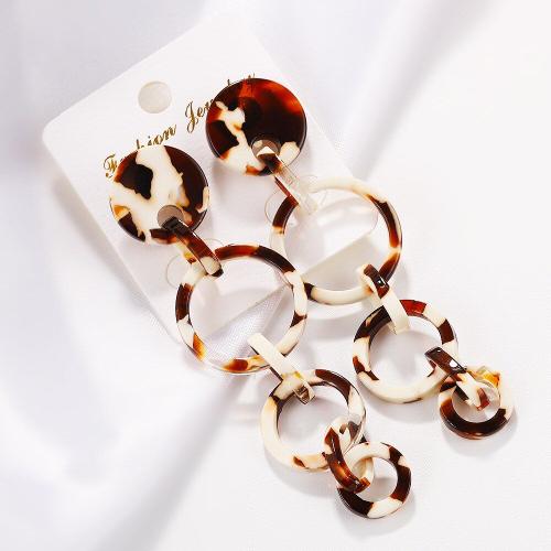 Boucles D'oreilles Ovales En Résine Acrylique Pour Femmes, Bijoux Longs Géométriques Ronds En Forme De Goutte