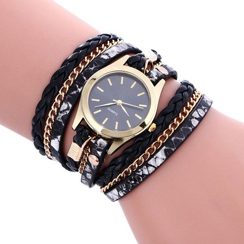 Montre À Quartz De Style Bohémien Pour Femmes, Bracelet En Cuir Tissé À La Main, Multicolore, Cadeau, Offre Spéciale, 50 *