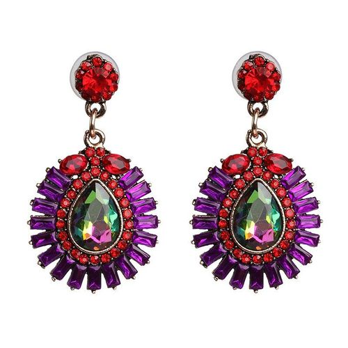 Boucles D'oreilles En Cristal Pour Femme, Bijoux De Luxe, Strass Violet, Goutte D'eau, Marque De Mariage, 2020