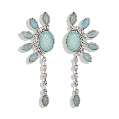 Boucles D'oreilles Pendantes En Forme De Fleur Pour Femmes, Élégantes, Symétrie, Unique, Pendentif En Cristal Blanc, Bijoux De Fête De Mariage, 2020