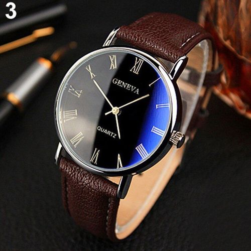 Montre Bracelet Étanche En Acier Inoxydable Pour Homme, Montre De Luxe À Quartz Doré, Blu Ray, Tendance Romaine, 110