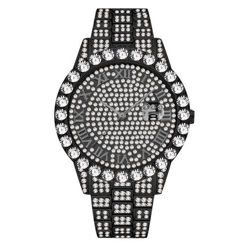 Montre De Luxe À Quartz Analogique, Bracelet En Acier, Plein De Diamants, Ms, Montre Bracelet De Luxe Romantique En Or Rose