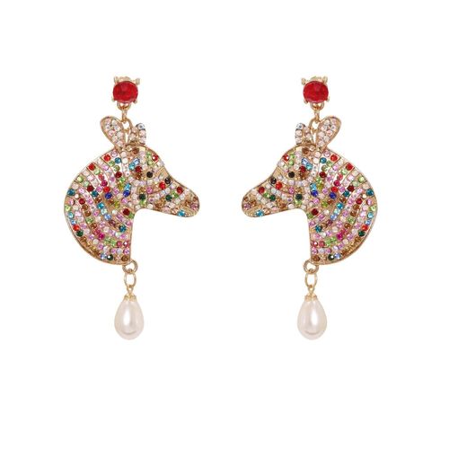Boucles D'oreilles Bohémiennes En Strass Pour Femmes, Mignon, Brillant, Animal, Pendentif De Personnalité, Cadeau, Bijoux De Déclaration Unique