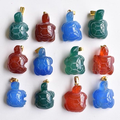 Pendentif En Onyx Naturel, 12 Pièces/Lot, Tortue Sculptée, Pour Colliers, Fabrication De Bijoux, Livraison Gratuite, Vente En Gros