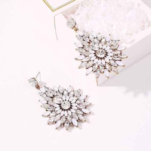 Boucles D'oreilles En Forme De Fleur Pour Femmes Et Filles, Bijou De Luxe, Goutte D'eau, Strass, Pendentif De Style Boho, Cadeau De Vacances
