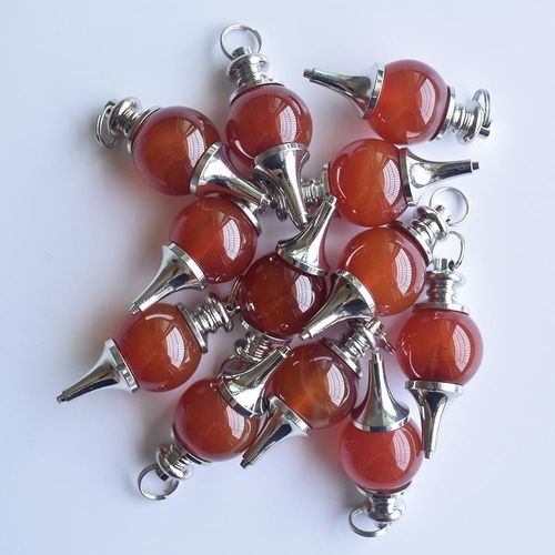 Lot De 12 Pendentifs En Forme De Boule D'onyx Rouge Naturel, De Bonne Qualité, Pour La Fabrication De Colliers Et De Bijoux, Vente En Gros, Livraison Gratuite
