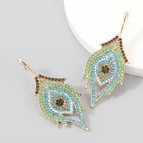 Boucles D'oreilles Vintage En Forme De Feuille Pour Femmes, Nouvelle Collection, Strass, Vert, Rose, Goutte D'eau, Bijoux De Fête