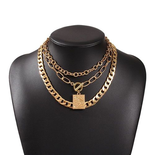 Collier Ras Du Cou Gothique Multicouche En Métal Doré Pour Femmes, Vintage, Punk, Hip Hop, Pendentif, Accessoires De Bijoux À La Mode