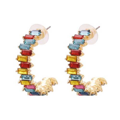 Boucles D'oreilles Rondes En Strass Brillant, Boucles D'oreilles Rondes En Cristal Multicolore, Grande Déclaration, Bijoux À Breloques De Mariage Et De Mariée