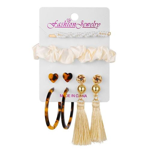 Ensemble De Boucles D'oreilles En Métal Doré Pour Femmes, Grand Cercle Géométrique, Perle De Cristal, Piercing, Pompon, Ensemble De Bijoux, Tendance, 2021