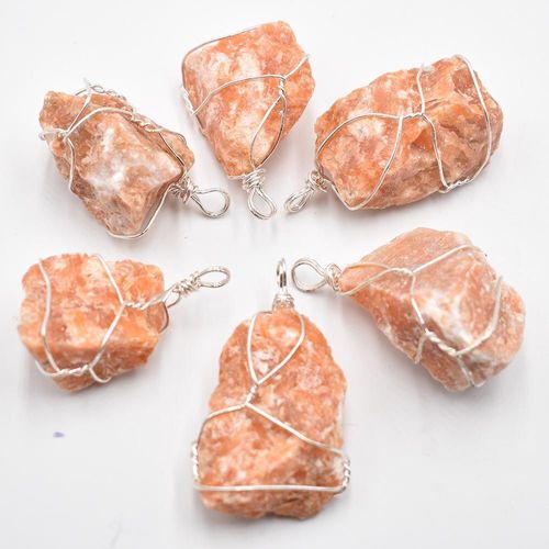 Pendentifs En Pierre De Soleil Naturelle, Quartz Irrégulier, Haute Qualité, Accessoires De Bijouterie, Vente En Gros, 6 Pièces/Lot, Nouveauté 2021