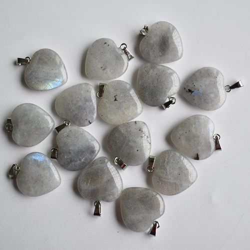 Pendentifs En Pierre De Labradorite Naturelle, 20mm, Breloques En Forme De C¿Ur D'amour, Pour Bricolage, Fabrication De Bijoux, Cadeau Pour Femmes, Vente En Gros, Livraison Gratuite