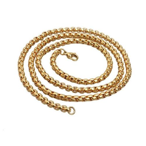 Collier En Acier Inoxydable Pour Hommes, Chaîne En Boîte Ronde Simple Noire, Chaîne Punk Hip Hop, Bijoux Ras Du Cou, Accessoires, Vente En Gros