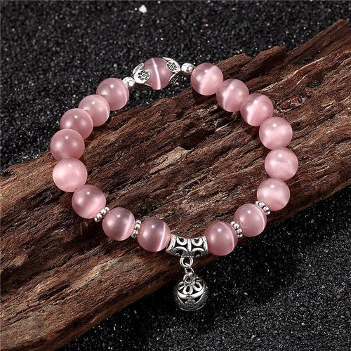 Bracelets En Perles ¿Il De Chat Blanc Pour Femmes, Avec Fil Porte Bonheur, En Pierre, À La Mode