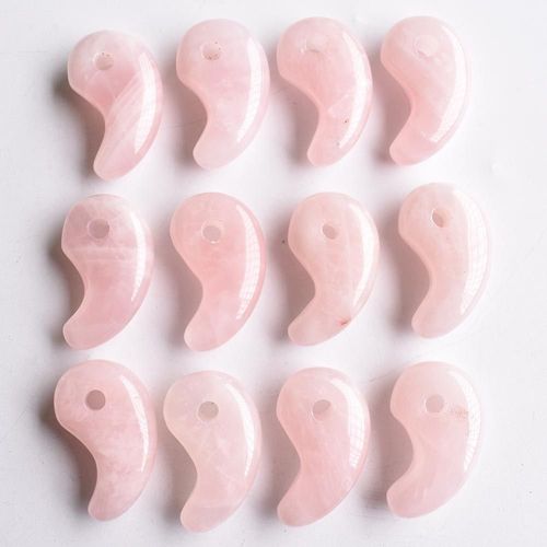 Pendentifs En Pierre Naturelle Quartz Rose Magatama, Vente En Gros, 12 Pièces/Lot, Nouvelle Mode 2020, Breloque Pour Marquage De Bijoux, Livraison Gratuite