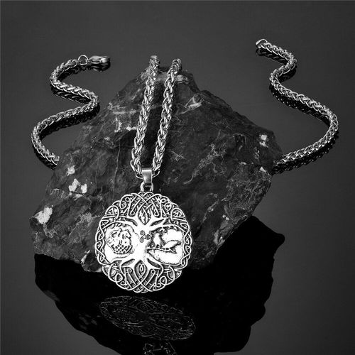 Pendentif Arbre De Vie Pour Homme, Amulette Viking, Collier En Cuir, Corde, Chaîne, Porte Clés Talisman, Bijoux Cadeau, Livraison Directe