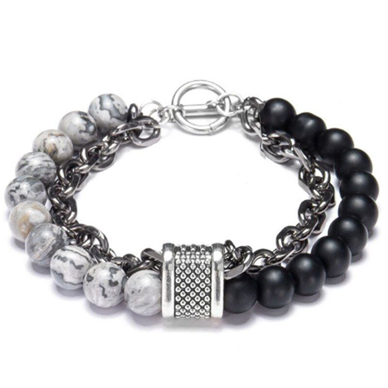 Bracelet Punk En Pierre Naturelle D'oeil De Tigre Pour Hommes, Chaîne À Maillons En Acier Inoxydable, Bijoux De Couple Pour Femmes