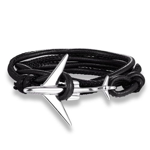 Bracelets D'ancre D'avion Pour Hommes, En Acier Inoxydable, Corde En Cuir, Chaîne Paracorde De Survie, Bijoux Cadeaux Masculins, Nouvelle Collection