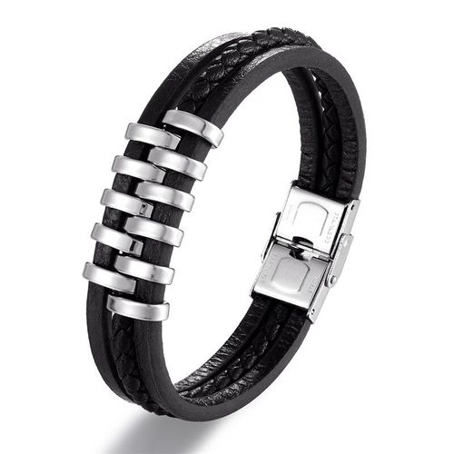 Bracelet Multicouches En Cuir Véritable Pour Hommes Et Femmes, Bijoux En Acier Inoxydable Doré, Fait À La Main, Livraison Directe