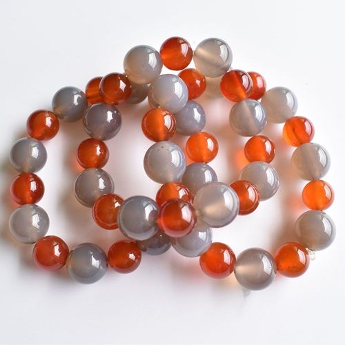 Bracelet En Perles D'onyx Naturelles, 3 Pièces, Gris Et Rouge, Pierre À La Mode, Yoga Force Fait À La Main, Énergie De Guérison, Bijoux Cadeau