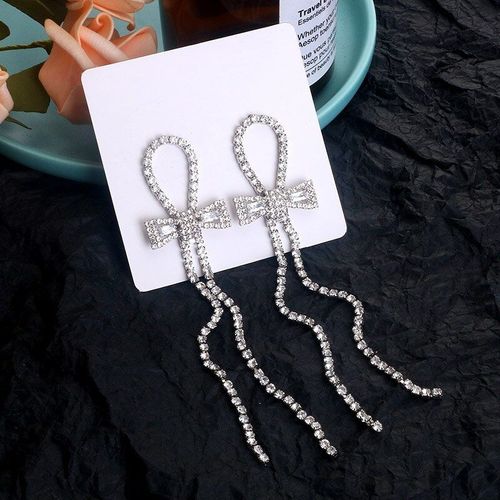 Boucles D'oreilles À N¿Ud Papillon En Diamant Pour Femmes, Design Simple, Sens Du Vent Froid, Tempérament Coréen, Tendance, Nouvelle Collection, 2021