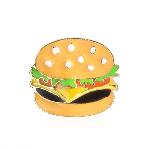 Broche De Jeu De Gourmette Créative, En Alliage, Dessin Animé, Délicieux Burger Pizza, Hamburgers, Hot Dog, Badge Pour Employé De Magasin, Vente En Gros