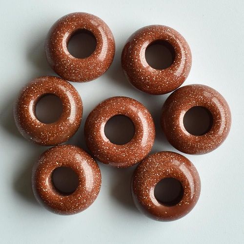 Breloques Rondes En Pierre De Sable Doré De Haute Qualité, Perles De 8x14mm Pour Bracelets, Lot De 30 Pièces, Vente En Gros Gratuite