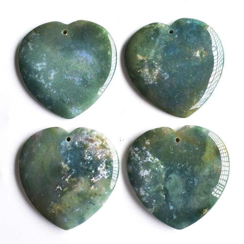 Pendentifs En Forme De C¿Ur, Onyx Naturel Indien De Haute Qualité, 50mm Pour La Fabrication De Bijoux, Lot De 4 Pièces, Vente En Gros, Nouvelle Collection 2020