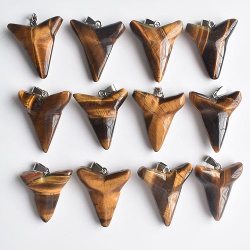 Pendentifs En Forme D'oeil De Tigre Et De Requin, 12 Pièces/Lot, Pierre Naturelle De Haute Qualité, Pour La Fabrication De Bijoux, Vente En Gros, Nouvelle Collection 2020