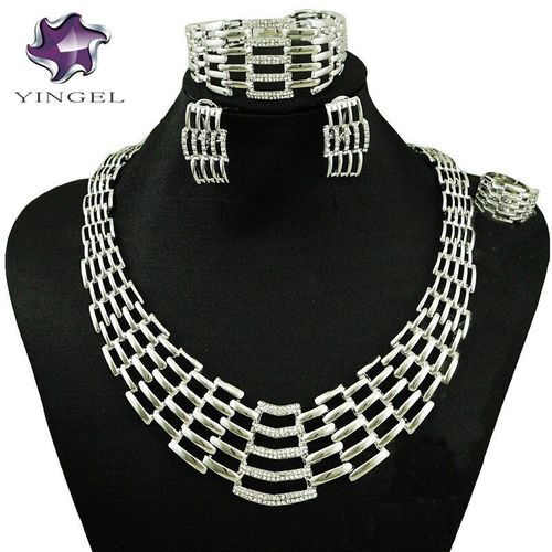 Ensemble De Bijoux En Plaqué Argent Pour Femmes, Grand Collier, Livraison Gratuite