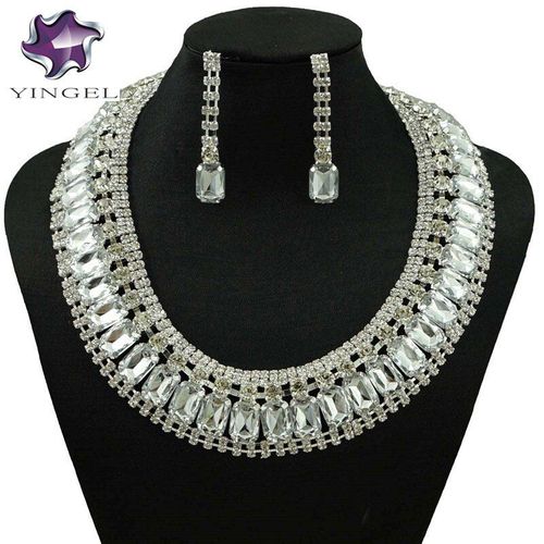 Ensemble De Bijoux Plaqué Argent Pour Femmes, Ensemble De Bijoux, Collier, Accessoires De Mariée, Nouveau Design