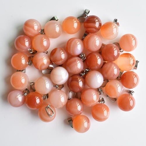Breloques Rondes En Onyx Rouge Naturel, Pendentifs De 14mm Pour La Fabrication De Colliers, 50 Pièces/Lot, Vente En Gros, Livraison Gratuite, 2020