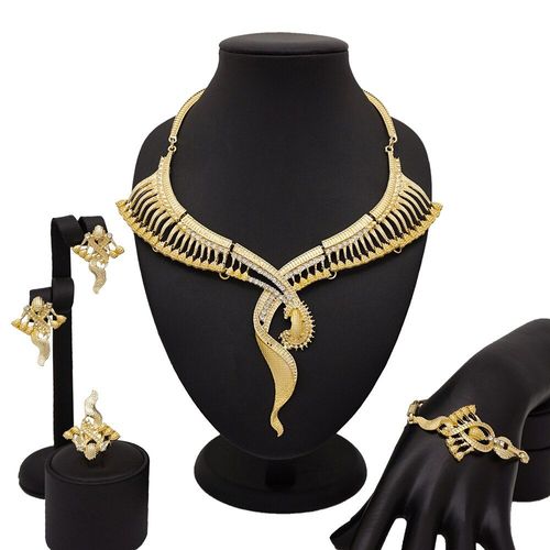 Ensemble De Bijoux Indiens, Boucles D'oreilles Et Colliers Multicolores, En Cristal Doré De Dubaï, Pour Femmes, Nouvelle Collection