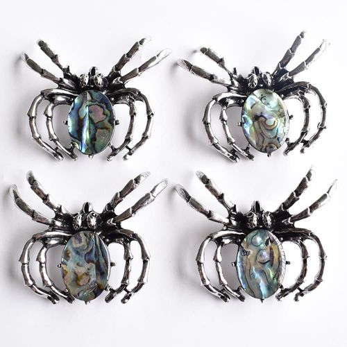 Pendentif Broche En Coquillage D'ormeau, 4 Pièces/Lot, En Forme D'araignée, Pour Collier, Bijoux, Cadeau Exquis, Vente En Gros, 2020