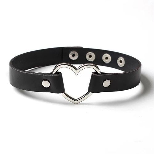 Collier Vintage À Rivets En Cuir Pour Femmes, Pendentif À Breloque Gothique, Coeur, Harajuku, Punk, Ras Du Cou
