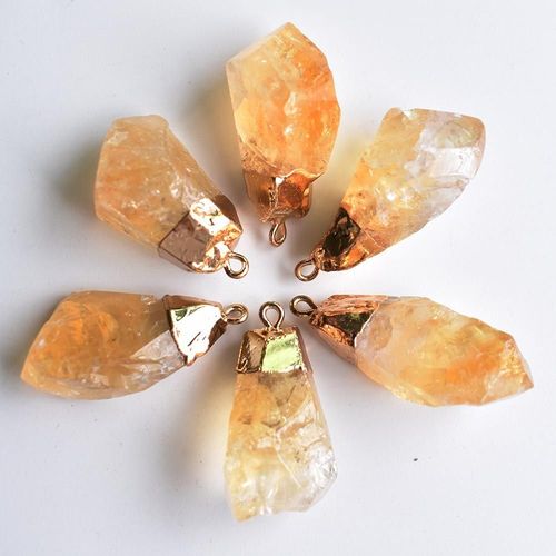 Pendentifs Irréguliers En Pierre Naturelle, Breloques En Cristal Jaune Pour La Fabrication De Bijoux, Vente En Gros, 6 Pièces/Lot, Nouvelle Collection 2020, Livraison Gratuite