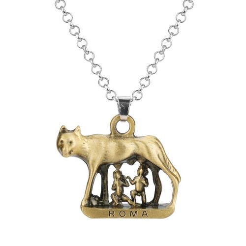 Collier Avec Pendentif En Forme De Loup Romain Pour Homme Et Femme, Bijou À Maillons, Urbs, Rome, Jumeaux, Nouvelle Collection